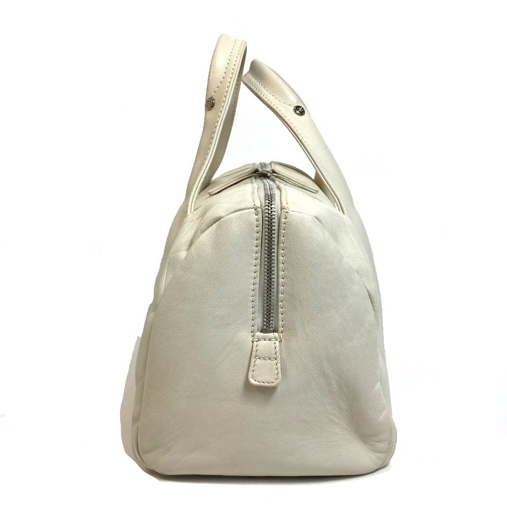 CHANEL Boston Duffel bag A30899 leather Ivory CCCOCO Mark Chevron Vstitch Women d
