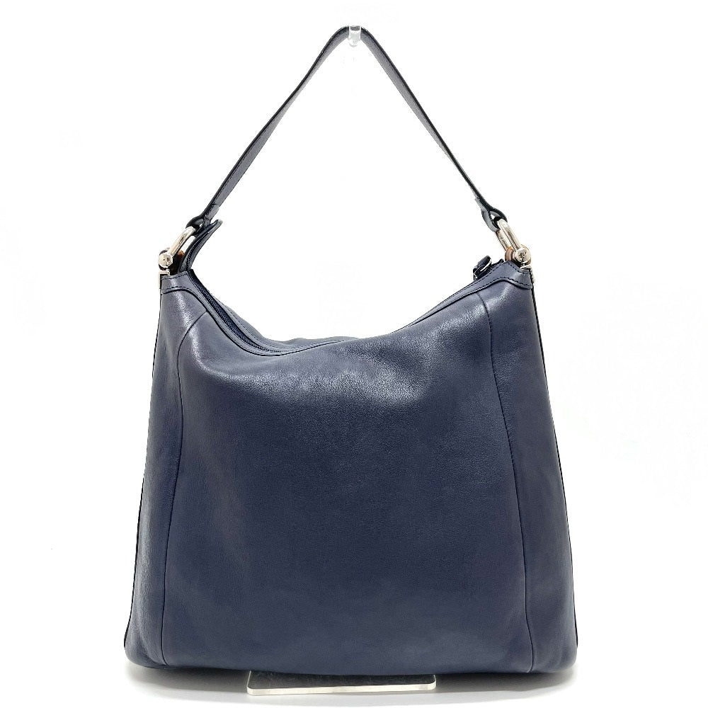 GUCCI Shoulder Bag 355774 leather Navy Bamboo one belt Women
