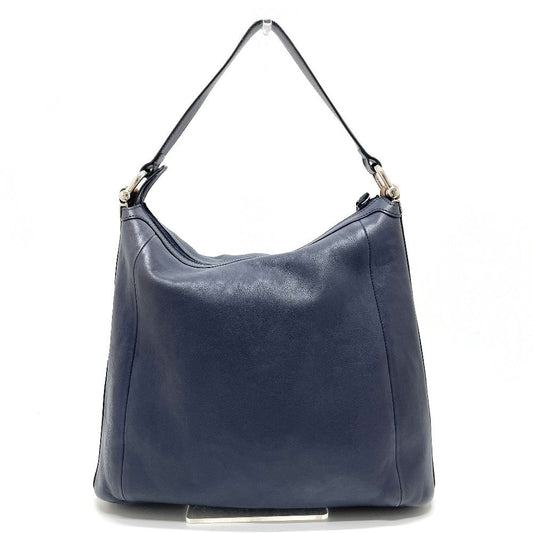 GUCCI Shoulder Bag 355774 leather Navy Bamboo one belt Women