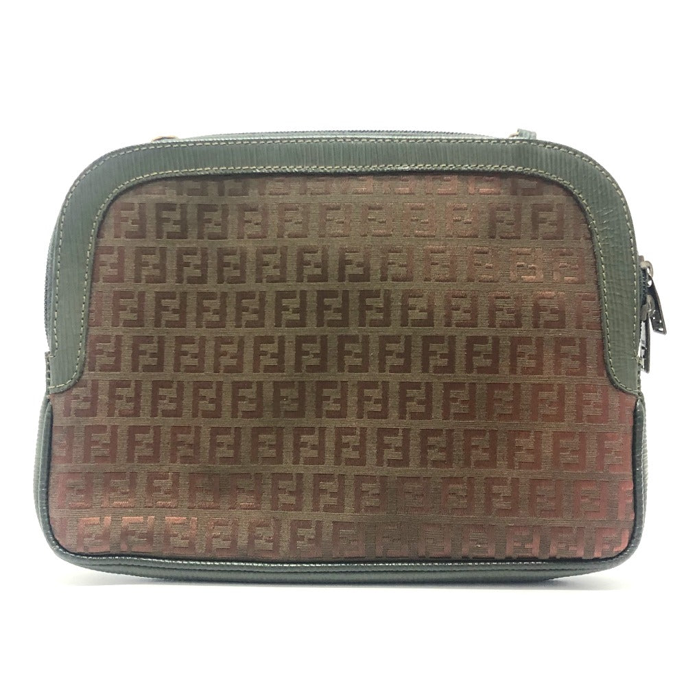 FENDI Shoulder Bag Canvas / leather Brown Zucchino Shoulder Bag Women