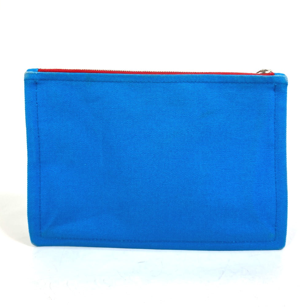 HERMES Pouch canvas Blue x red The King of Cats MITSOU Mitsu Cat Pouch Women