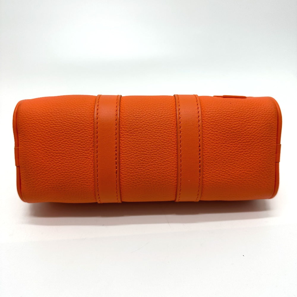 LOUIS VUITTON Shoulder Bag leather Orange LV Aerogram Keepall XS
