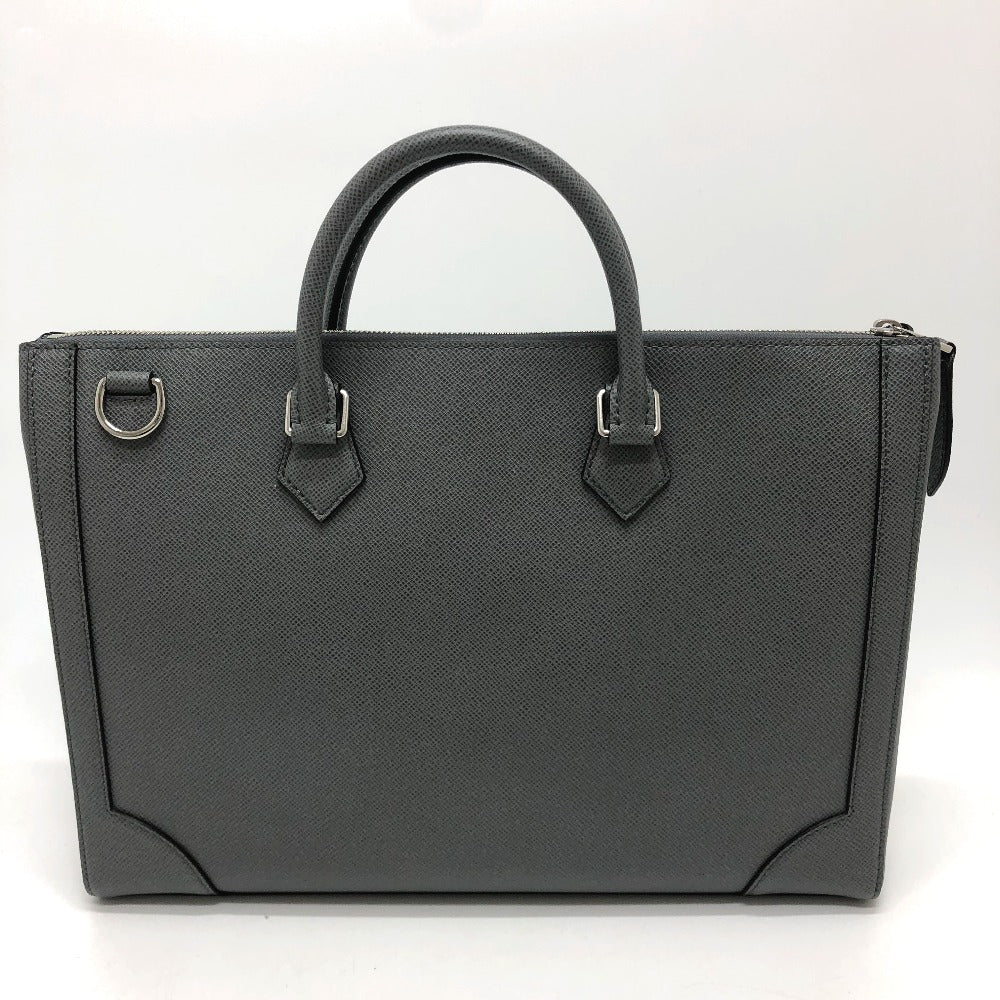 LOUIS VUITTON Business bag M30856 Taiga Leather gray Taiga Slim briefcase mens