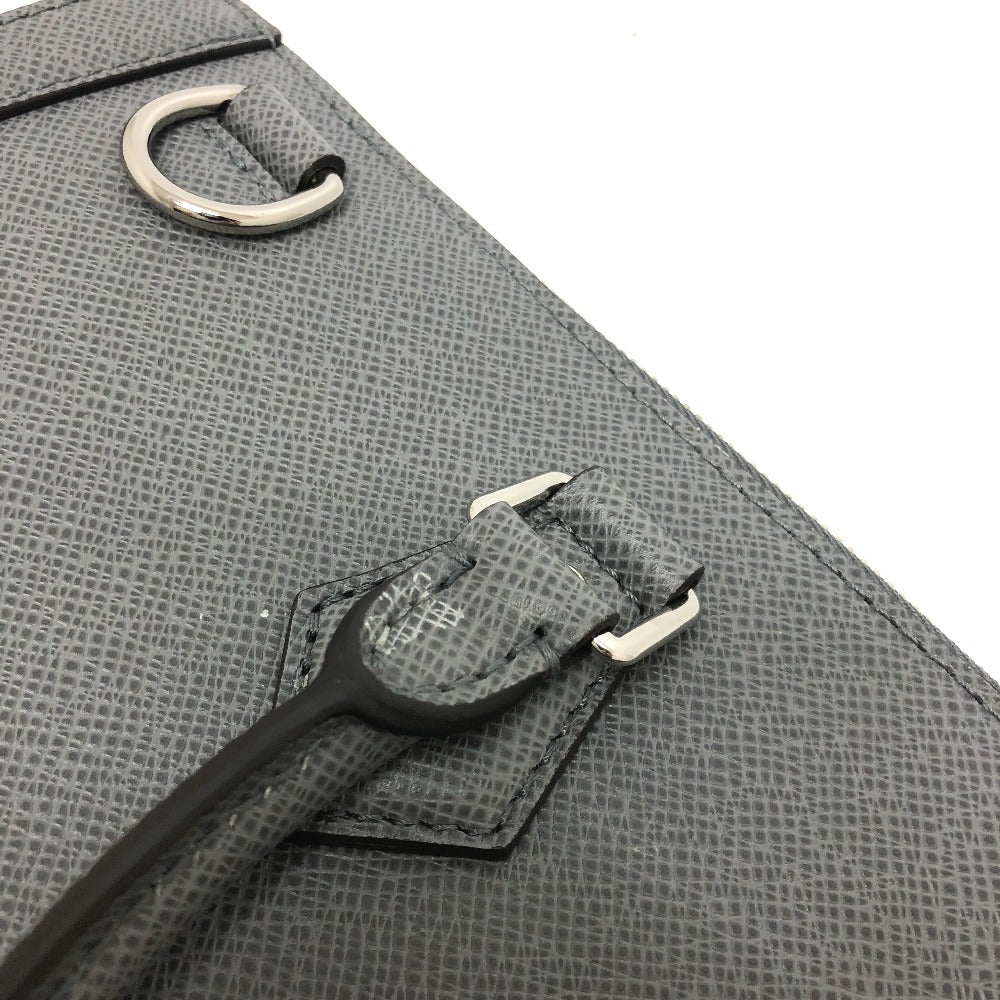 LOUIS VUITTON Business bag M30856 Taiga Leather gray Taiga Slim briefcase mens
