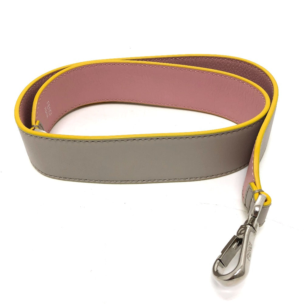 FENDI Shoulder strap leather Gray / pink Strap only Strap you