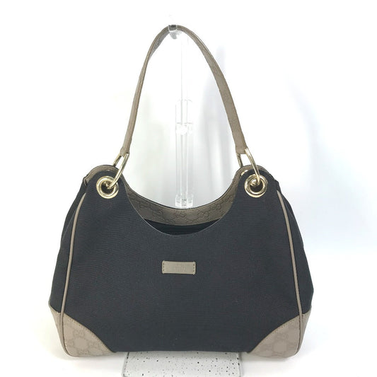 GUCCI Shoulder Bag 257265 Canvas / leather Dark Navy type GG Guccisima logo Women
