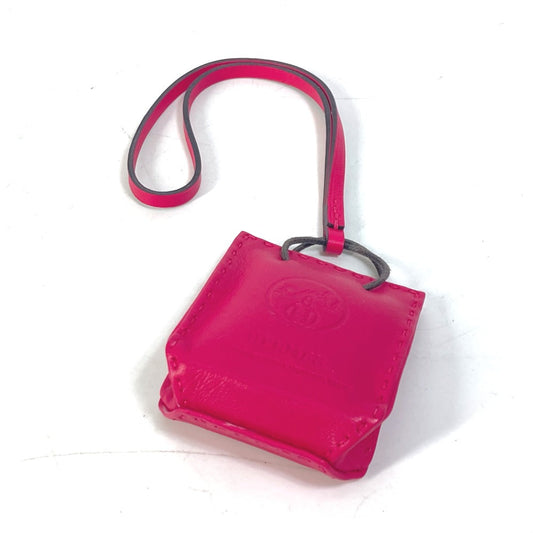 HERMES Bag charm Swift Pink type sack orange Women