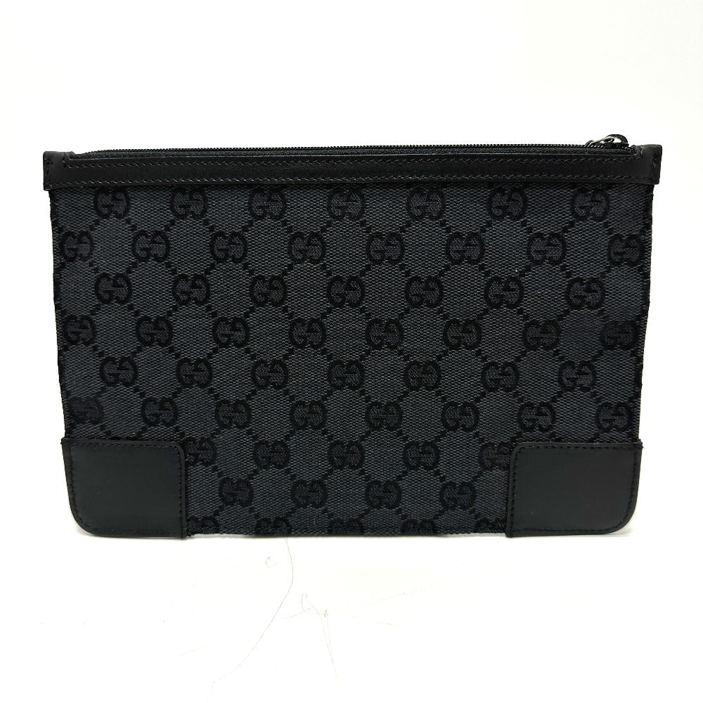 GUCCI Pouch 150415 GG canvas black GG flat Women