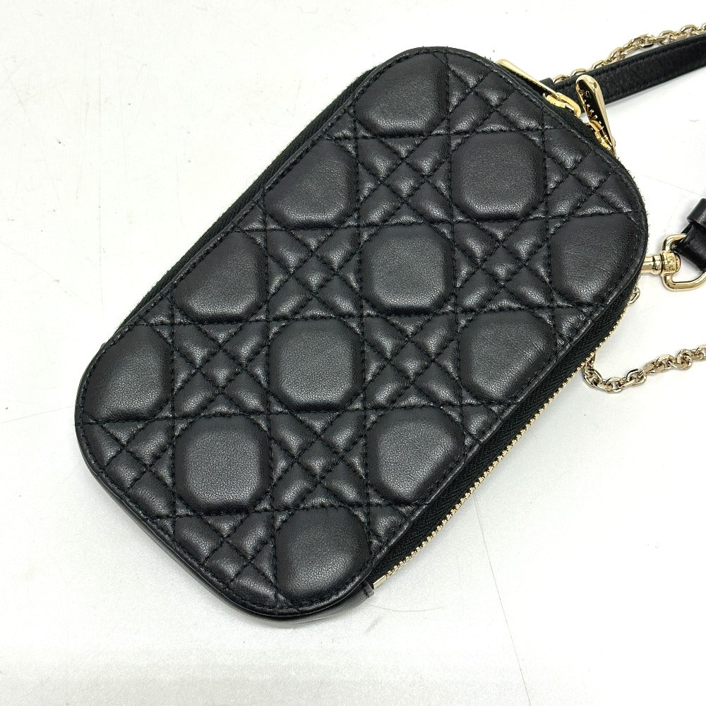 Christian Dior Shoulder Bag S0842ONMJ leather black Canage Phone case Women