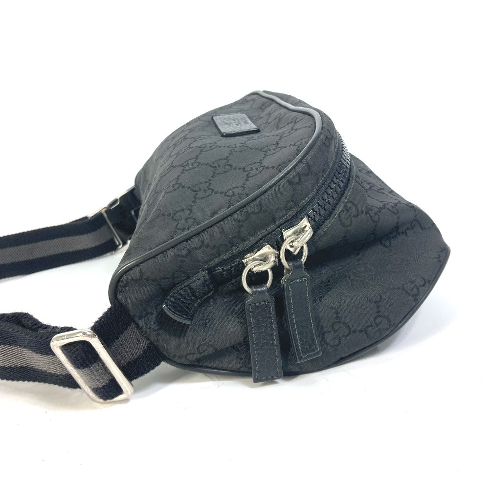 GUCCI Waist bag 509643 Nylon black GG belt bag Sling bag mens