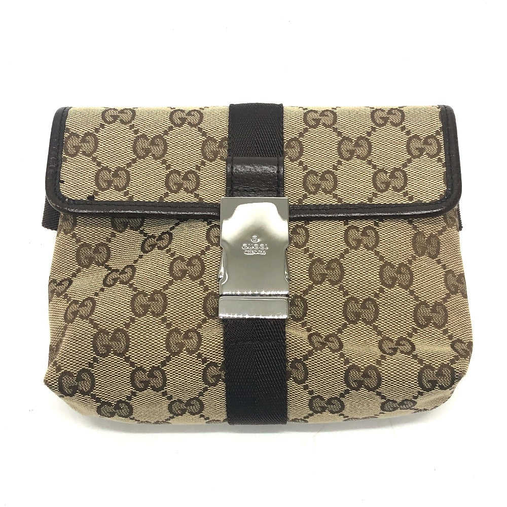 GUCCI Waist bag 131236 GG canvas Beige x brown GG Sling bag Waist pouch unisex(Unisex)