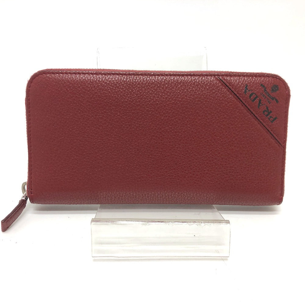 PRADA Long Wallet Purse 2ML317 leather Red type logo gradient Zip Around mens