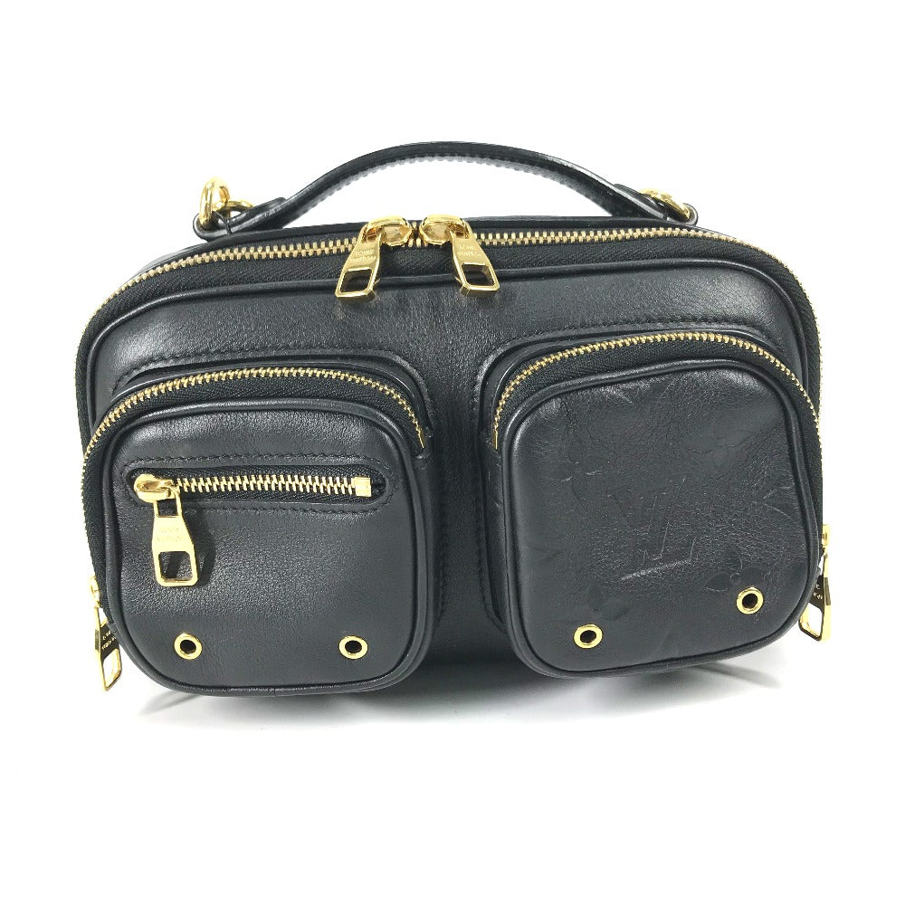 LOUIS VUITTON Shoulder Bag leather black Monogram Utility crossbody