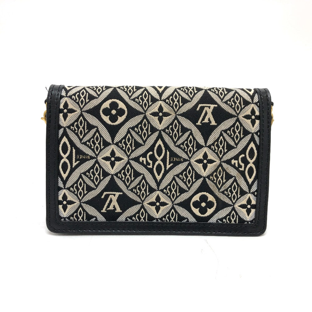 LOUIS VUITTON Shoulder Bag canvas Navy Monogram Jaguar Portefeuille Daufine Women