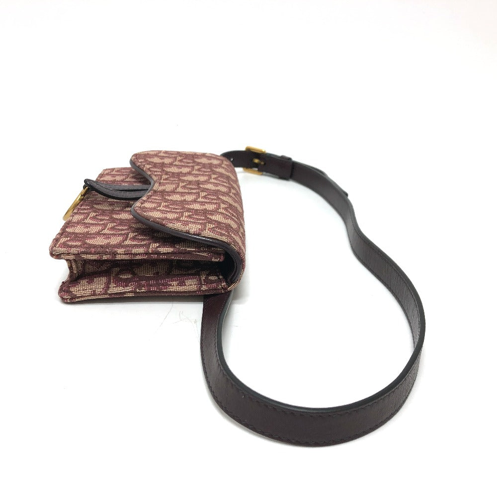 Christian Dior Sling bag Canvas leather Bordeaux Trotter SADDLE belt pouch Women