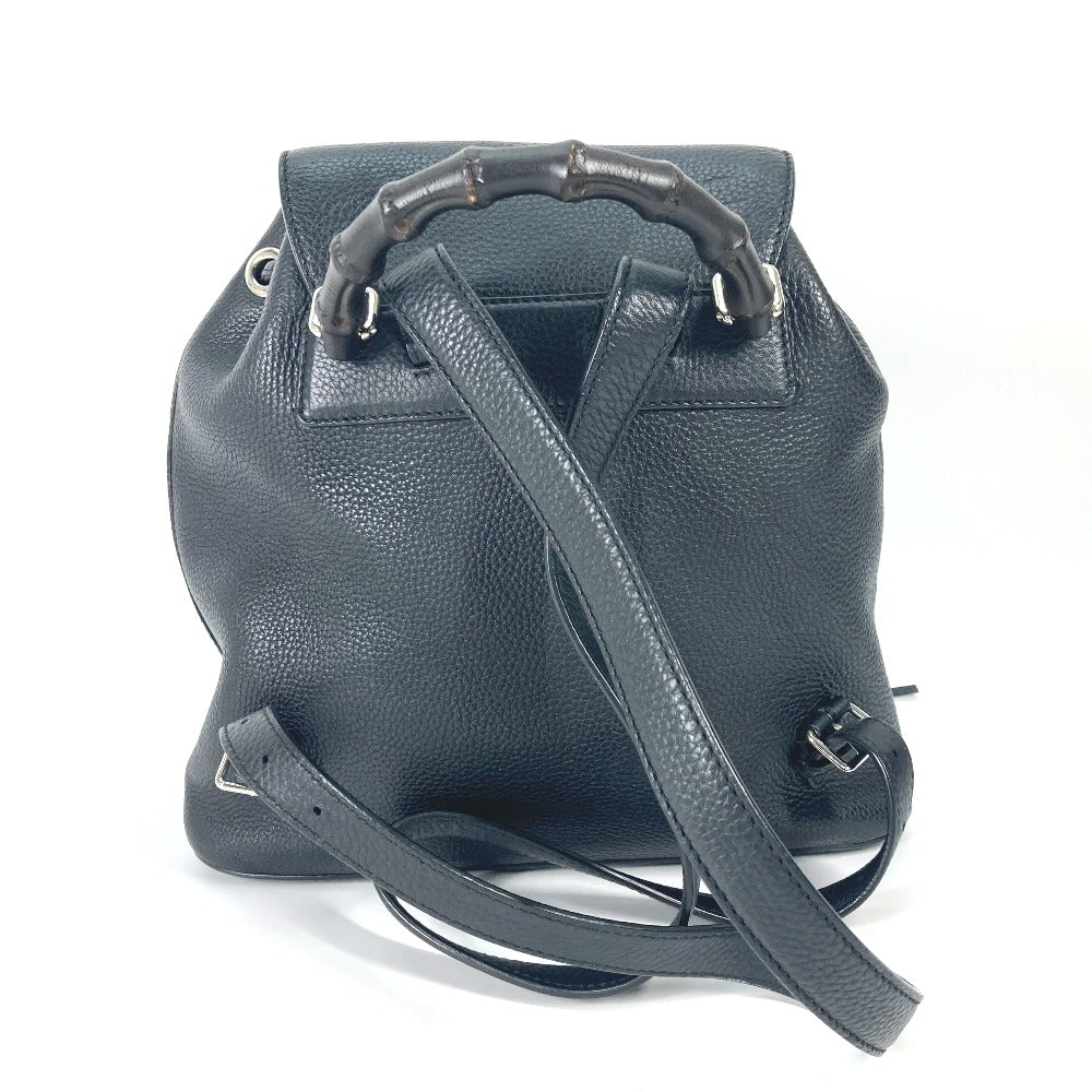 GUCCI Backpack 370833 leather black Bamboo backpack fringe tassel Women