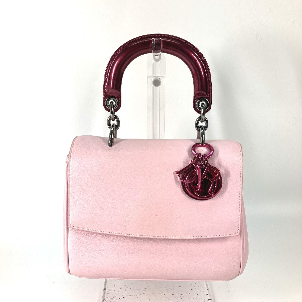 Dior Handbag Leather / enamel Metallic pink Beadior Women