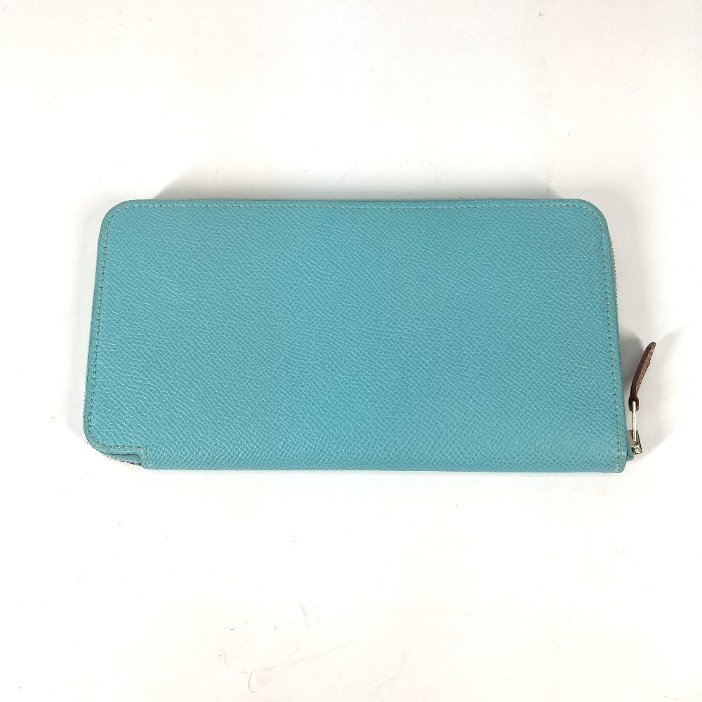 HERMES Long Wallet Purse Epsom blue Azap Long Silk in Women