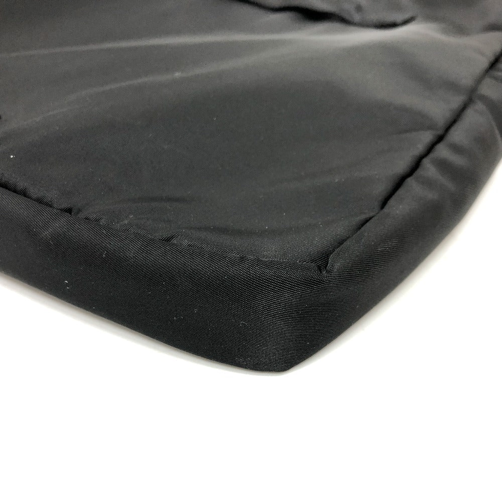 PRADA Clutch bag Nylon black Handbag PC case Triangle logo unisex(Unisex)