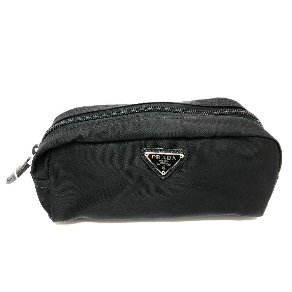 PRADA Pouch 1NA350 Nylon black Triangle logo Women