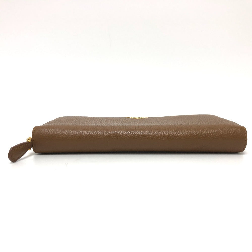 PRADA Long Wallet Purse 1M0506 leather Brown logo Women