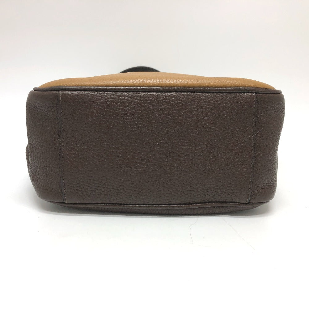 PRADA Shoulder Bag leather Brown Triangle logo By color Women Silver hardware
