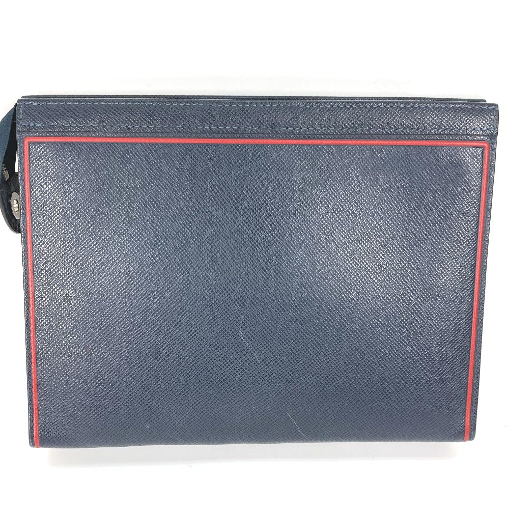 LOUIS VUITTON business bag M63394 Taiga Leather Navy Taiga Pochette Voyage mens