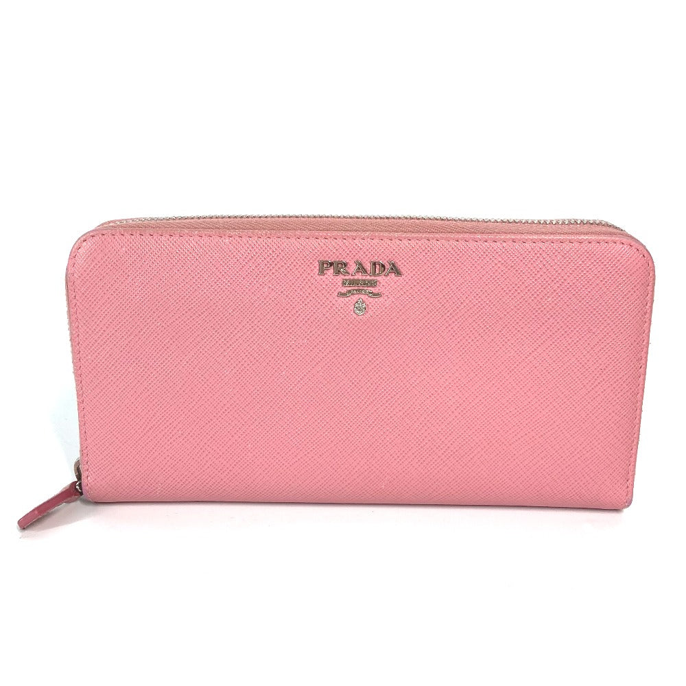 PRADA Long Wallet Purse saffiano leather pink Long wallet logo Women
