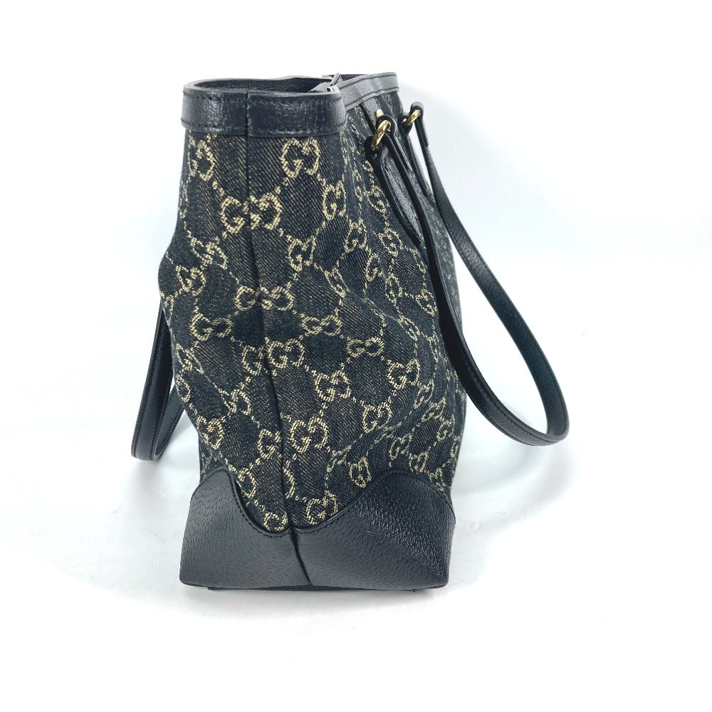 GUCCI Shoulder Bag 631685 Leather / canvas black GG Denim Off-dia Medium Women