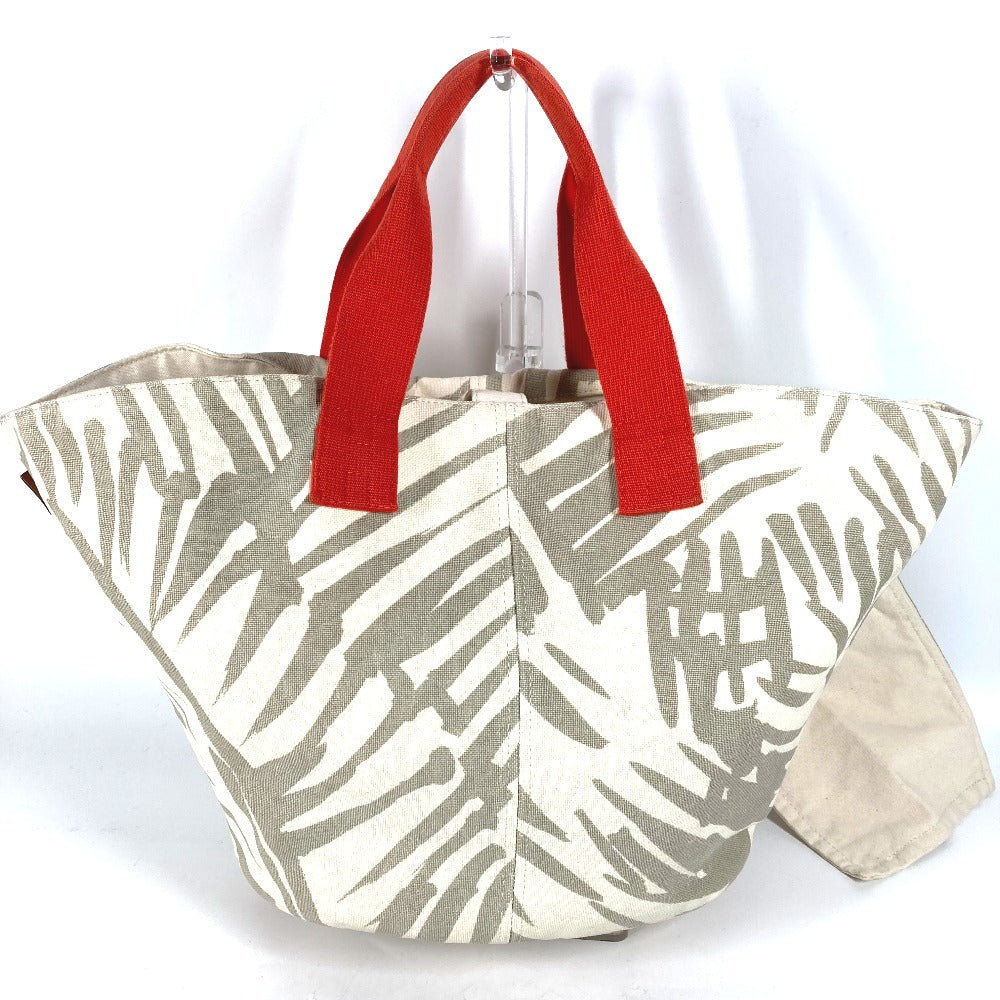 HERMES Shoulder Bag canvas beige With porch Pannier Platge