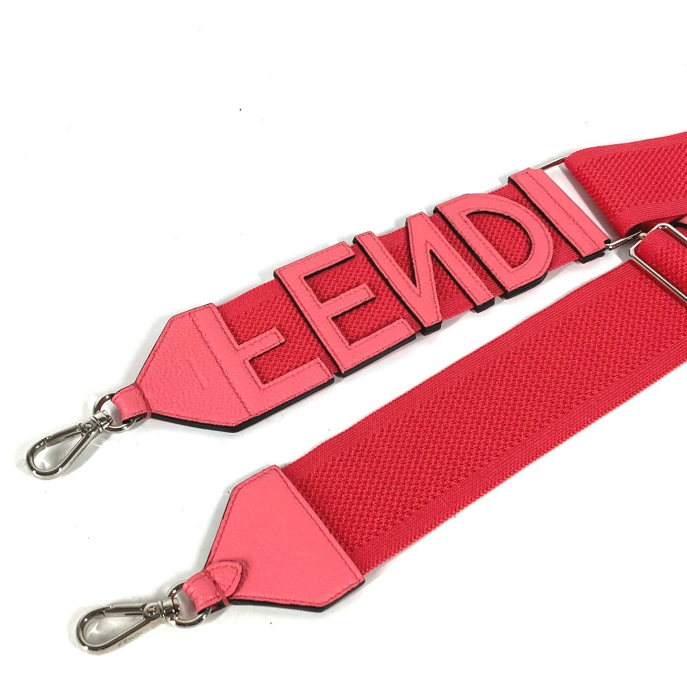 FENDI Shoulder strap Leather / canvas pink Strap you Women