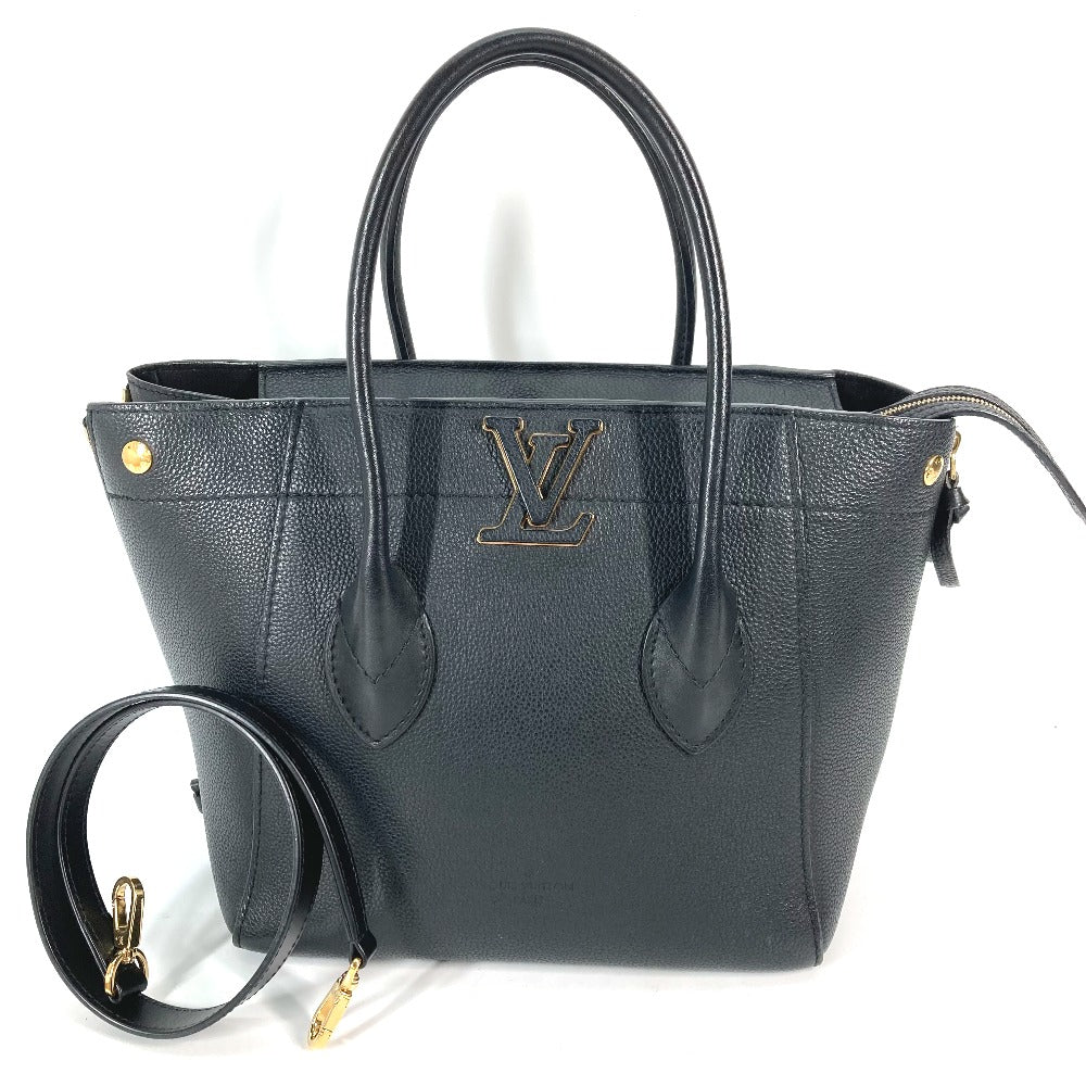 LOUIS VUITTON Handbag Taurillon Clemence Leather black Bag Freedom Women