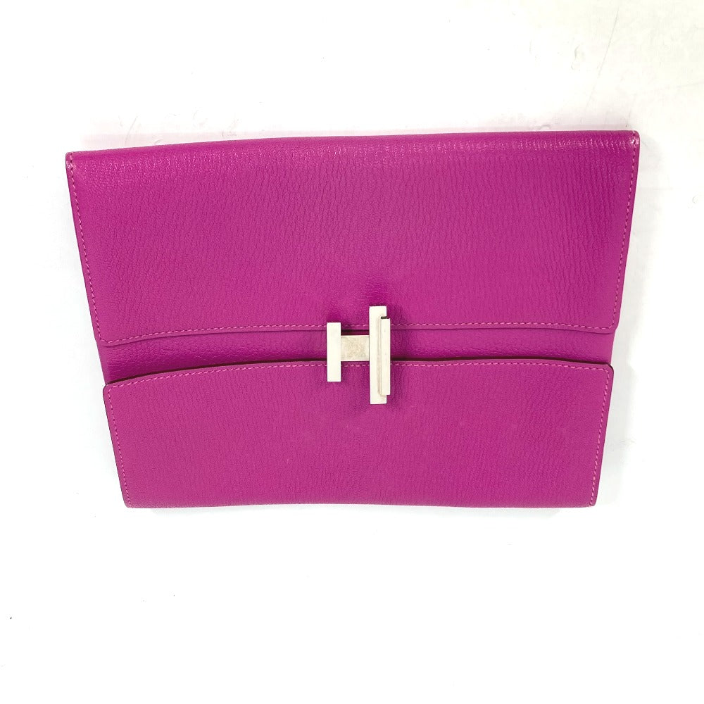 HERMES Clutch bag Shave pink flap cinematic
