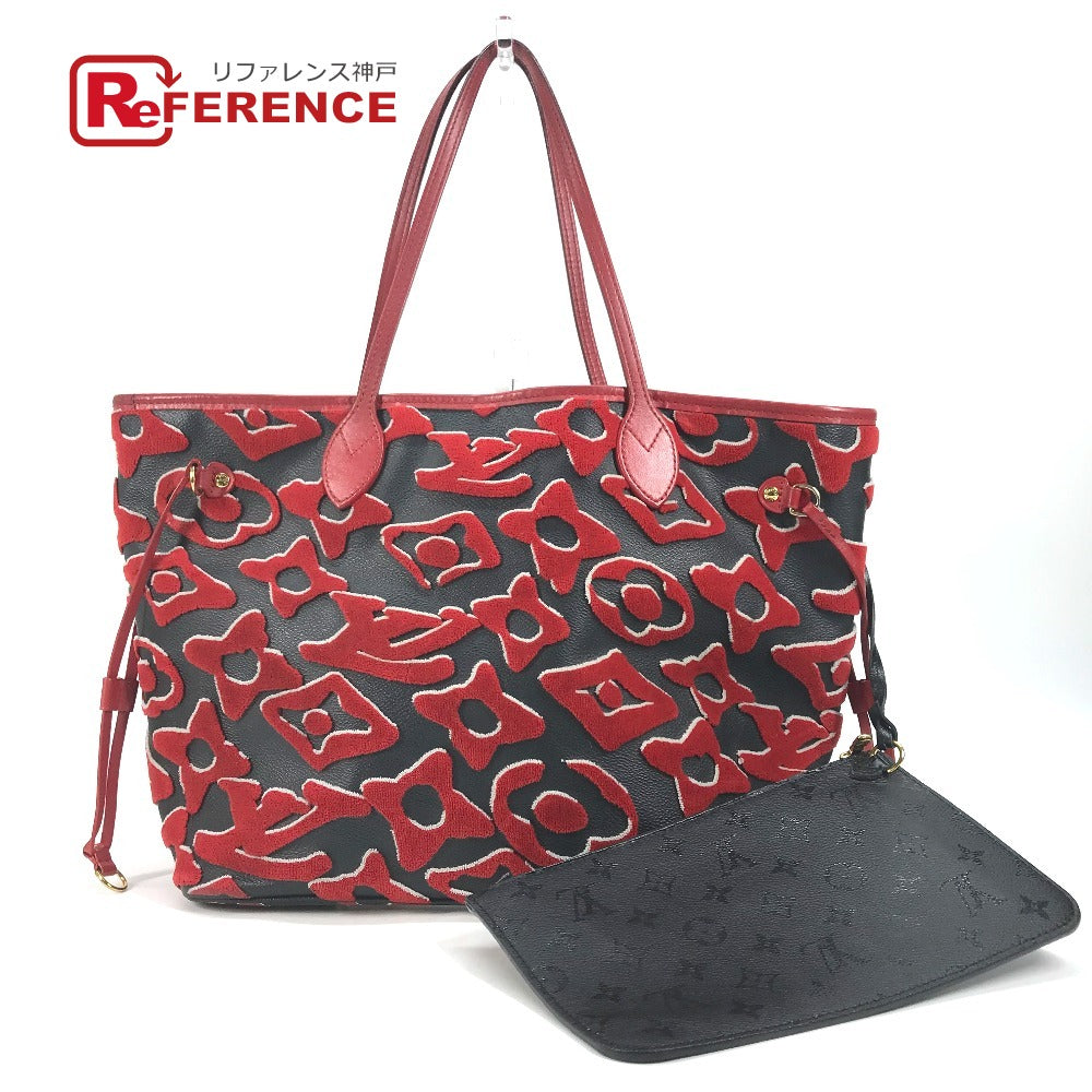 LOUIS VUITTON Tote Bag Monogram toughage canvas Red LVxUF Urs Fischer Neverfull MM