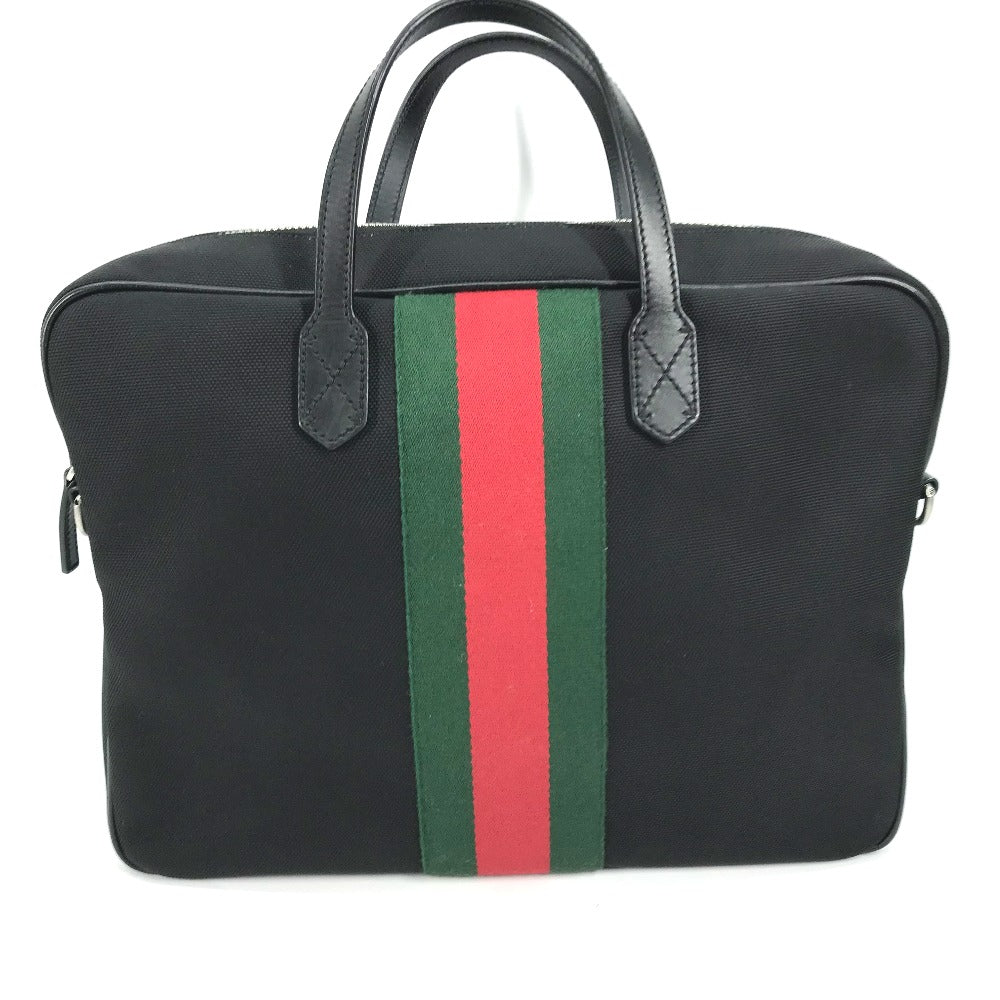 GUCCI Tote Bag 630922 Leather / canvas black Sherry line Business bag Women