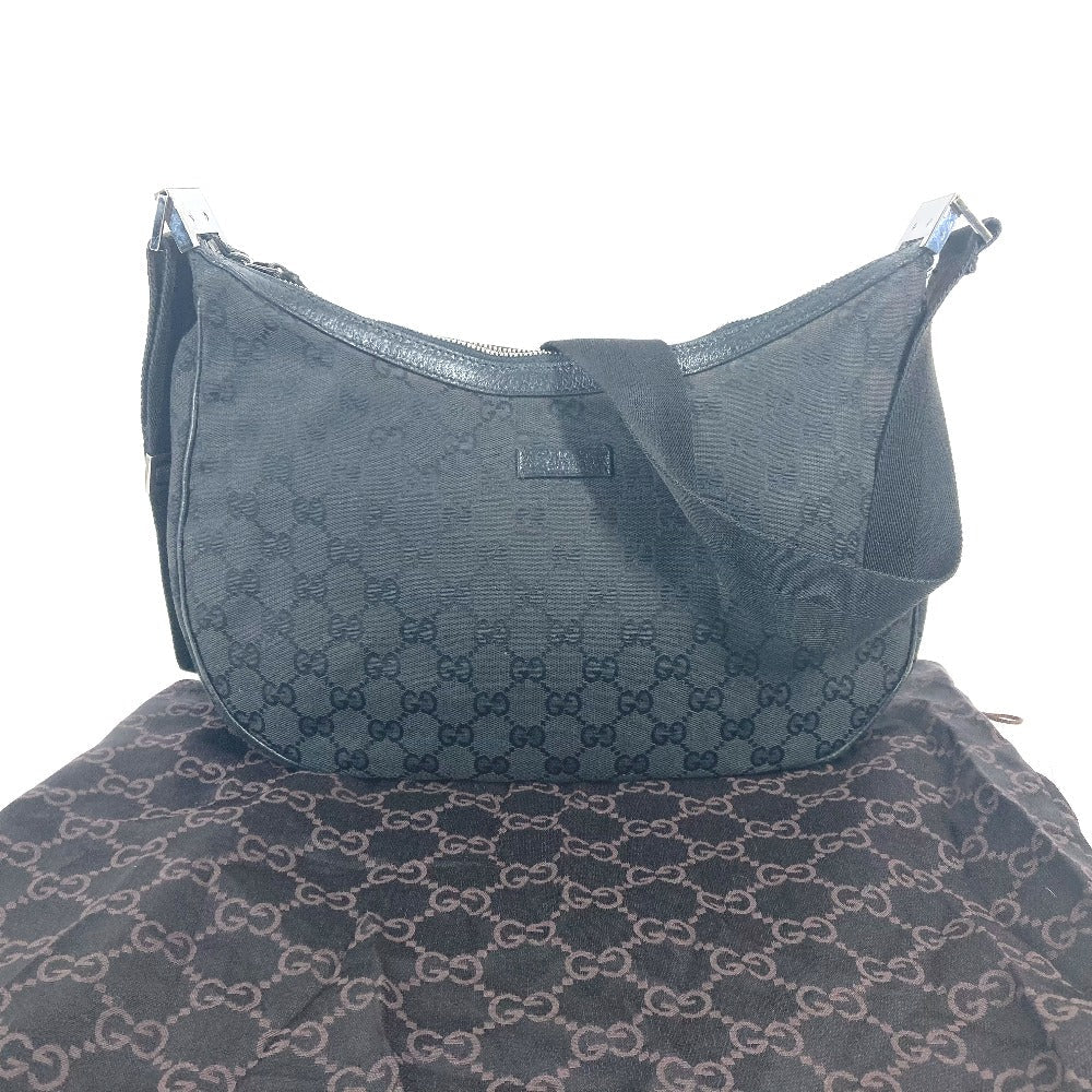GUCCI Shoulder Bag 122790 GG canvas / leather black GG mens