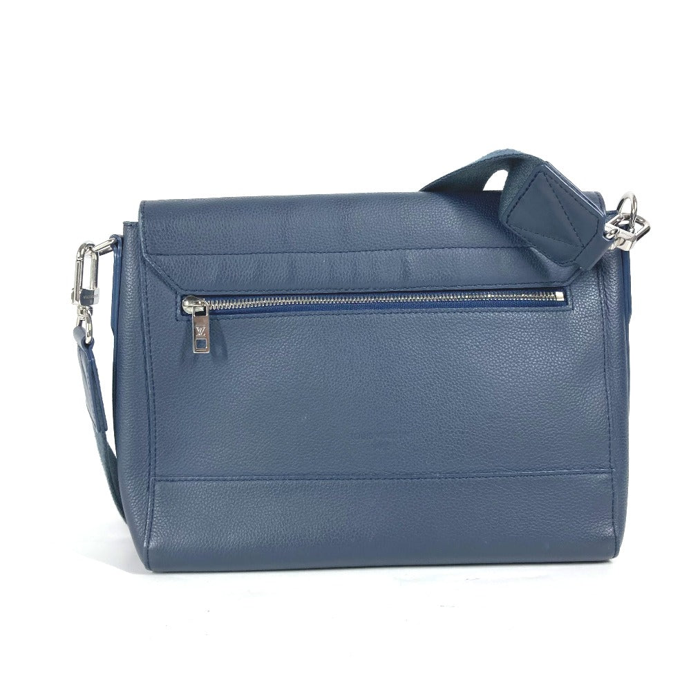 Elegant Women's Shoulder Bag | LOUIS VUITTON Shoulder Bag Cowhide leather Navy LV Aerogram takeoff messenger mens