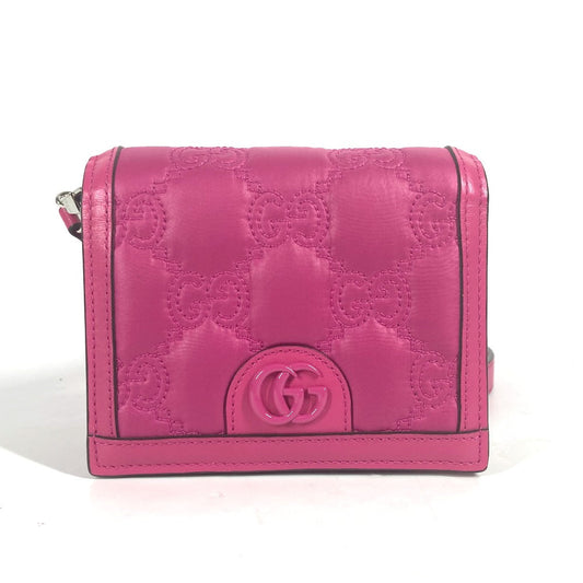 GUCCI Shoulder Bag 723777 Leather / nylon pink GG matelasse quilting Women