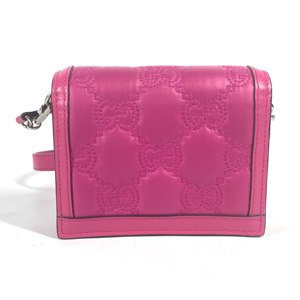 GUCCI Shoulder Bag 723777 Leather / nylon pink GG matelasse quilting Women