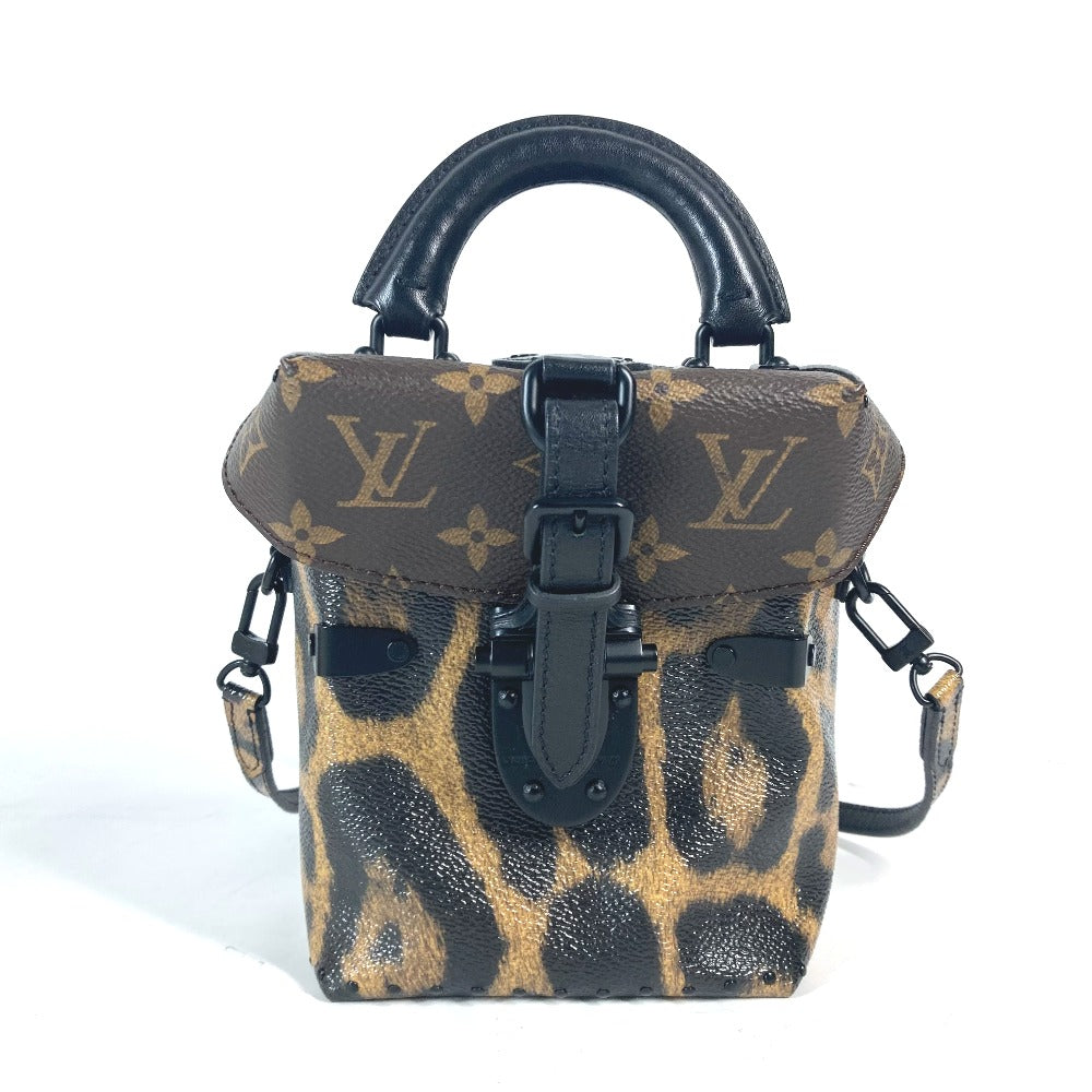 LOUIS VUITTON Vanity bag canvas Brown Monogram Reverse Leopard Camera box Women