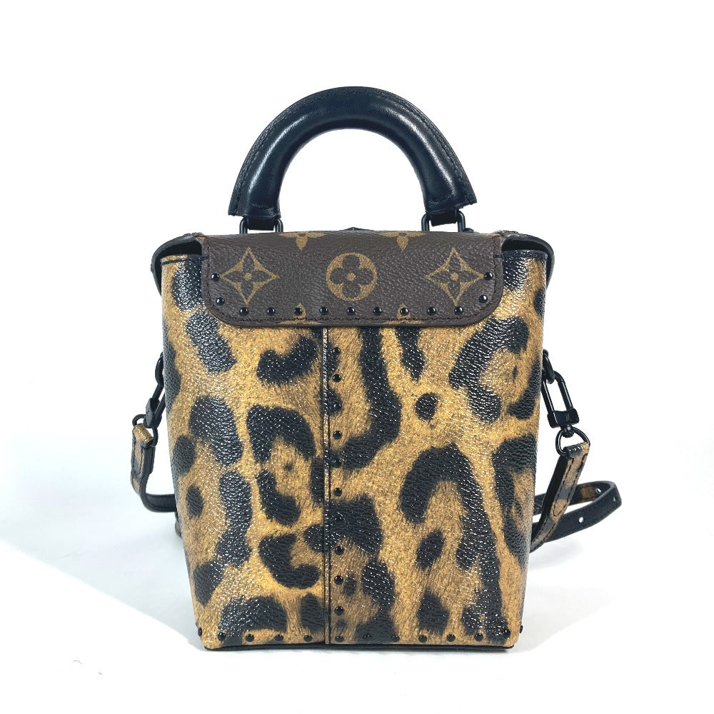 LOUIS VUITTON Vanity bag canvas Brown Monogram Reverse Leopard Camera box Women