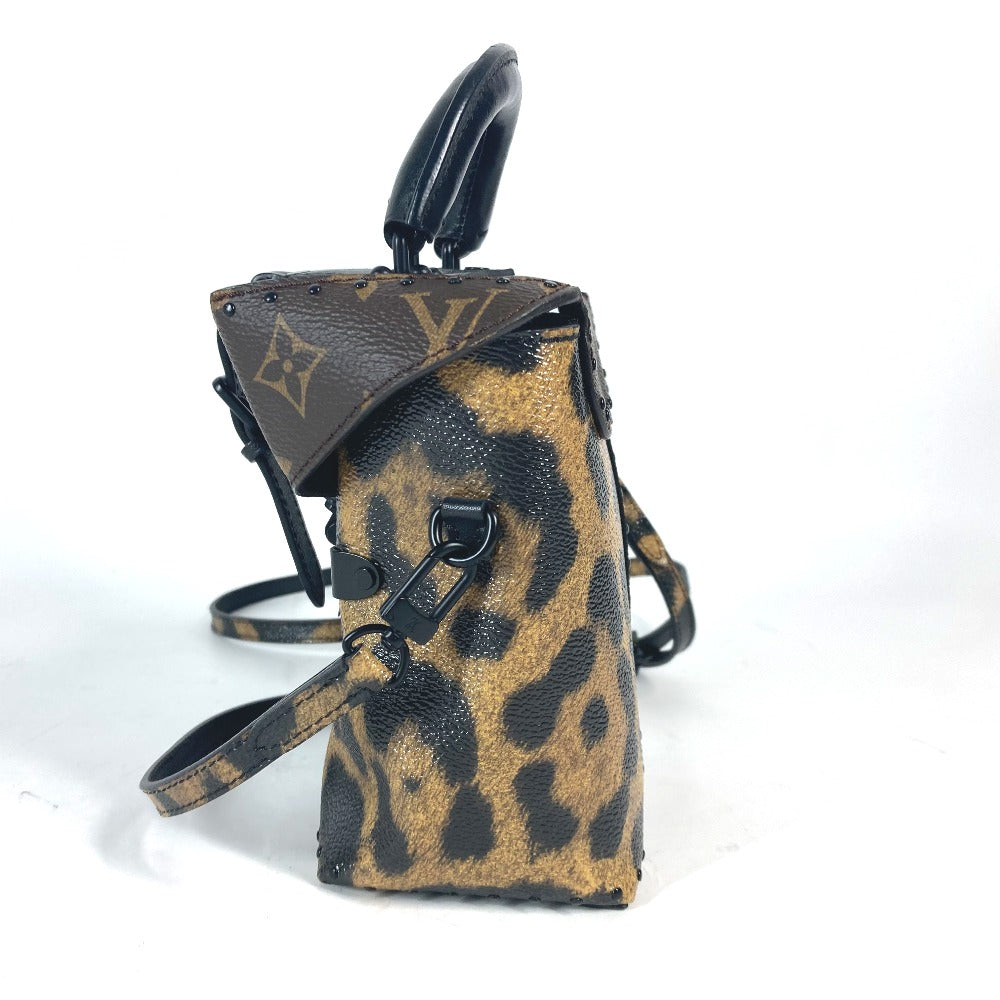 LOUIS VUITTON Vanity bag canvas Brown Monogram Reverse Leopard Camera box Women