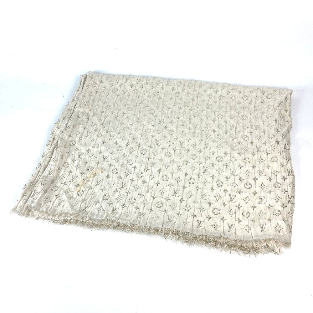 LOUIS VUITTON Stall Silk, Polyester Ivory Monogram logo glitter Etoile Monogram So Glitter Women