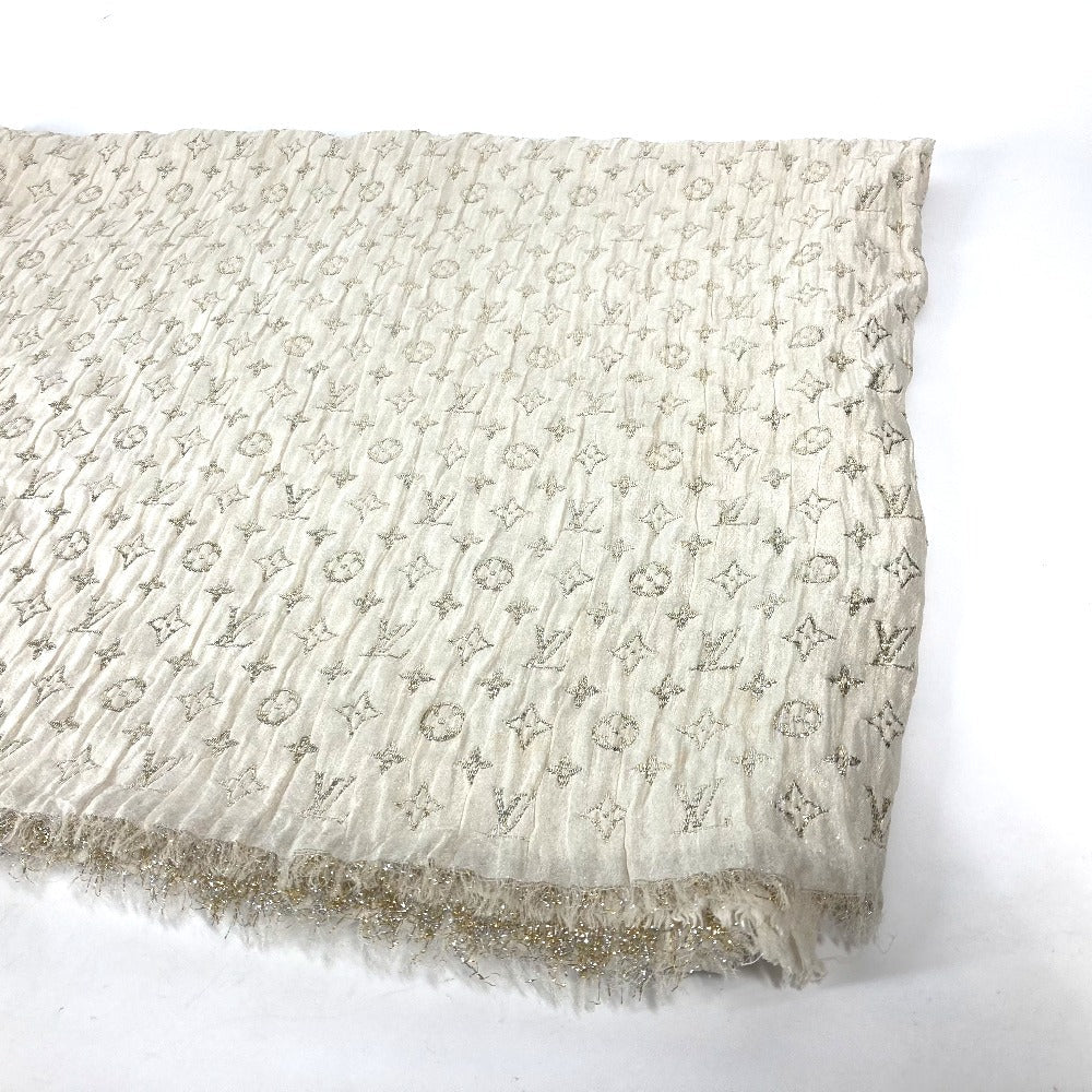 LOUIS VUITTON Stall Silk, Polyester Ivory Monogram logo glitter Etoile Monogram So Glitter Women