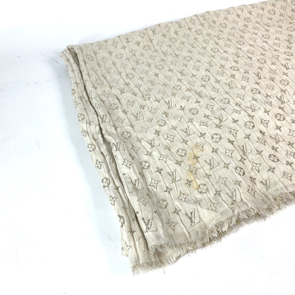 LOUIS VUITTON Stall Silk, Polyester Ivory Monogram logo glitter Etoile Monogram So Glitter Women