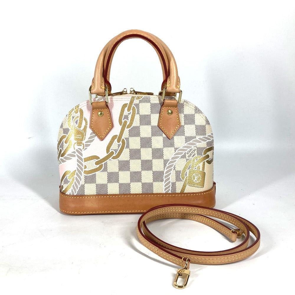 LOUIS VUITTON Handbag Damier Azur Canvas white Damier Azur Nautical Collection Alma BB Women