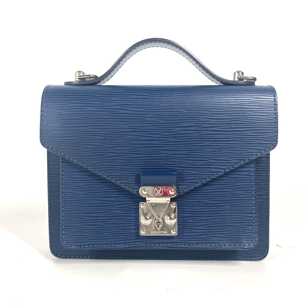 LOUIS VUITTON Handbag Epi Leather Navy Epi Monceau BB unisex(Unisex)