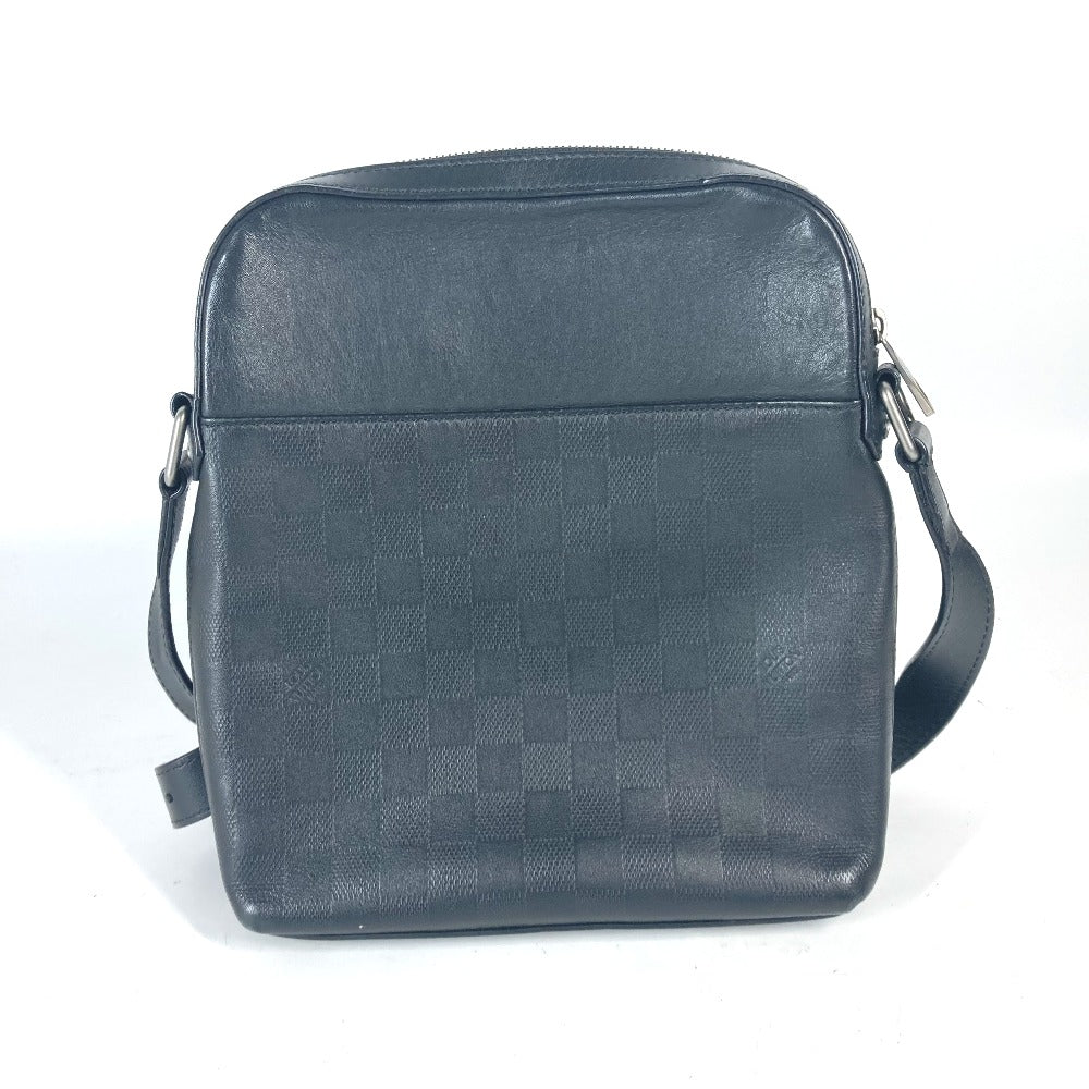 LOUIS VUITTON Shoulder Bag Damier Anfini Leather black Damier Anfini Pochette District mens