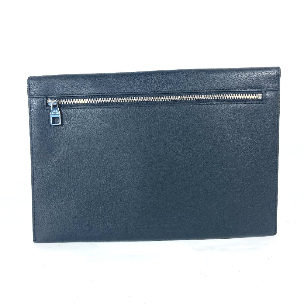LOUIS VUITTON Clutch bag Taurillon Clemence Leather black LV logo pochette envelope mens