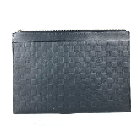 LOUIS VUITTON Clutch bag Damier Anfini Leather black Damier Anfini Pochette Discovery
